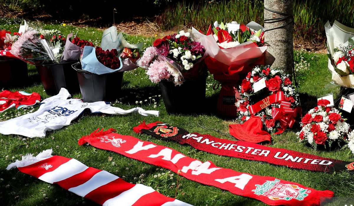 The mourners gathered to attend the last respect for Diogo Jota at Anfield